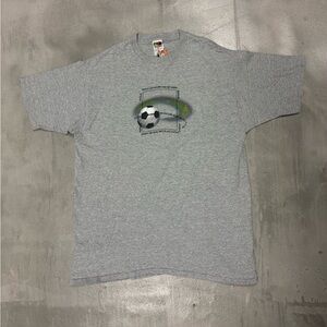 Fruit of the Loom Heather Gray Soccer Graphic Tee